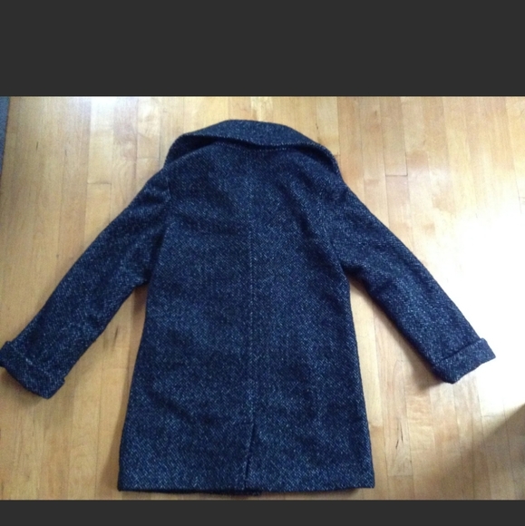 H&M Women's Peacoat Size 4 Wool Blend Black/Gray - Picture 7 of 12